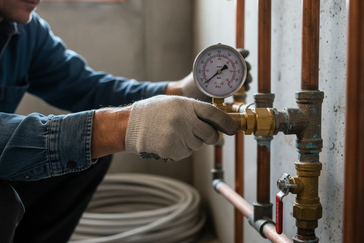 Pressure testing a repaired line during Water Line Repair in Twin Peaks